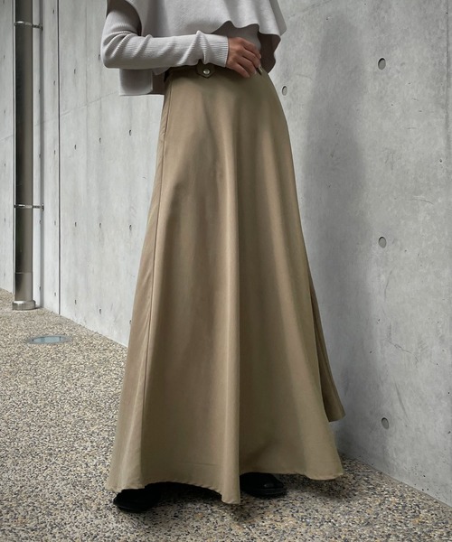 &g'aime（アンジェム）の「【&g’aime】フレアロングスカート（スカート・レディース・チャコールグレー/ベージュ・FREE）」の9枚目の写真
