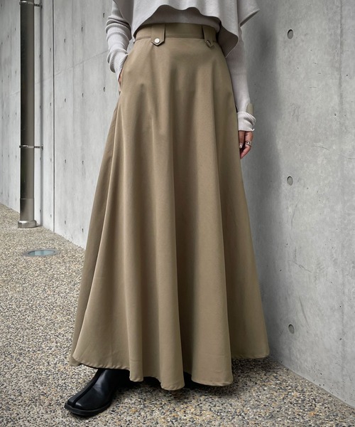 &g'aime（アンジェム）の「【&g’aime】フレアロングスカート（スカート・レディース・チャコールグレー/ベージュ・FREE）」の13枚目の写真