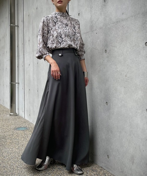 &g'aime（アンジェム）の「【&g’aime】フレアロングスカート（スカート・レディース・チャコールグレー/ベージュ・FREE）」の11枚目の写真