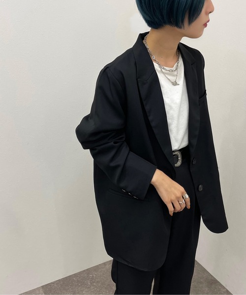 apres jour mignon（アプレジュールミニョン）の「シングルジャケット【SETUP着用可能】【ZOZOTOWN限定アイテム】（テーラードジャケット・レディース・ブラック/ダークグリーン/グリーン系その他2/パープル系その他3・X-LARGE/フリー）」の18枚目の写真