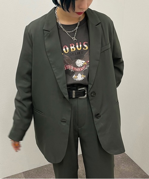apres jour mignon（アプレジュールミニョン）の「シングルジャケット【SETUP着用可能】【ZOZOTOWN限定アイテム】（テーラードジャケット・レディース・ブラック/ダークグリーン/グリーン系その他2/パープル系その他3・X-LARGE/フリー）」の15枚目の写真