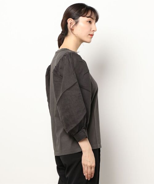 note et silence (ノートエシロンス)の「▲【AMB100貨】USAコットン×リネン ギャザースリーブプルオーバー(Tシャツ/カットソー・レディース・ホワイト/チャコールグレー/ピンク・FREE)」の18枚目の写真