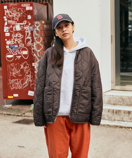 SPOC STORE（スポックストア）の「【SPOC STORE】オーバーサイズキルティングジャケット（ミリタリージャケット・メンズ・ブラウン/ライトカーキ/ダークネイビー・S/M/L）」の20枚目の写真