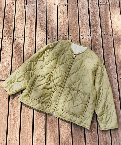 SPOC STORE（スポックストア）の「【SPOC STORE】オーバーサイズキルティングジャケット（ミリタリージャケット・メンズ・ブラウン/ライトカーキ/ダークネイビー・S/M/L）」の11枚目の写真