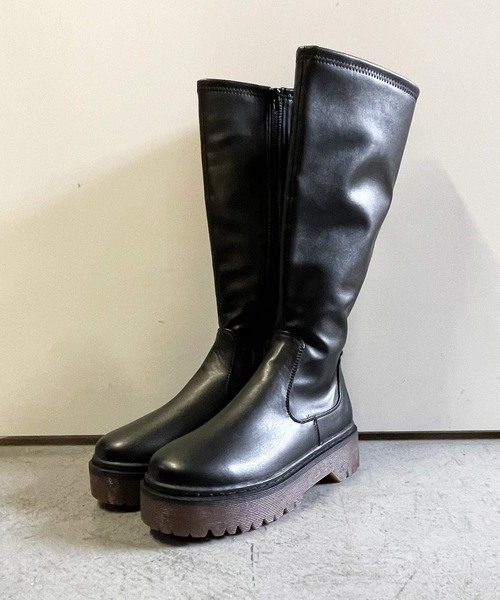 shopnikoniko（ショップニコニコ）の「厚底ロングブーツ（ブーツ・レディース・ブラック・LL/S/M/L）」の9枚目の写真