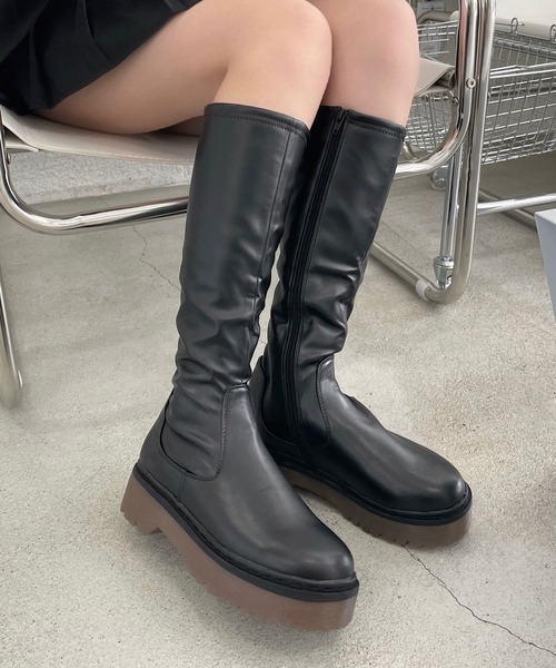 shopnikoniko（ショップニコニコ）の「厚底ロングブーツ（ブーツ・レディース・ブラック・LL/S/M/L）」の21枚目の写真