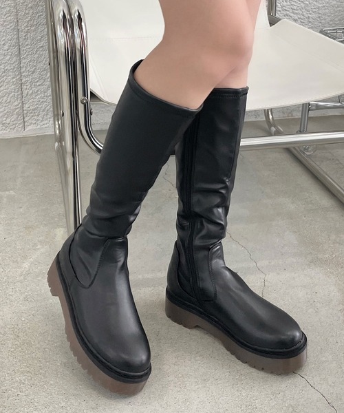 shopnikoniko（ショップニコニコ）の「厚底ロングブーツ（ブーツ・レディース・ブラック・LL/S/M/L）」の17枚目の写真