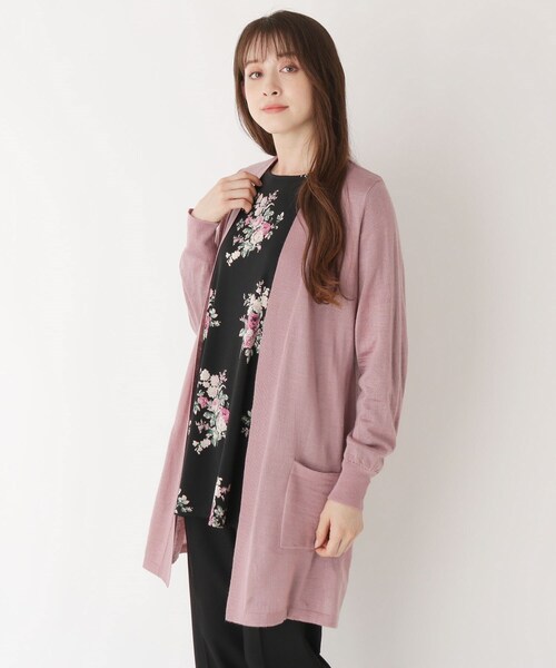 LAURA ASHLEY（ローラアシュレイ）の「◆【洗える】ウール混バックリボンカーディガン（カーディガン/ボレロ・レディース・ブラック/グレー系/ピンク系・40/38）」の3枚目の写真