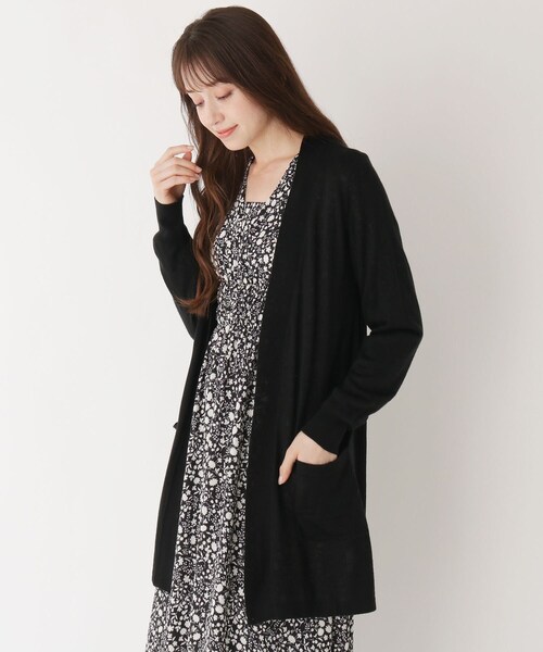 LAURA ASHLEY（ローラアシュレイ）の「◆【洗える】ウール混バックリボンカーディガン（カーディガン/ボレロ・レディース・ブラック/グレー系/ピンク系・40/38）」の2枚目の写真