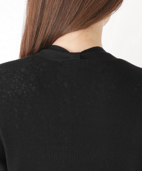 LAURA ASHLEY（ローラアシュレイ）の「◆【洗える】ウール混バックリボンカーディガン（カーディガン/ボレロ・レディース・ブラック/グレー系/ピンク系・40/38）」の14枚目の写真