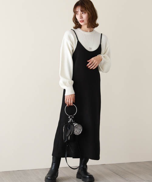 La-gemme（ラジェム）の「バックスリットキャミソールワンピース（ワンピース・レディース・ブラウン/ダークグレー/ブラック/グレー系その他/ブラック系その他/ブラウン系その他・L/M）」の2枚目の写真