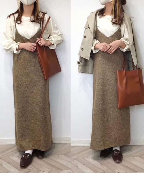 La-gemme（ラジェム）の「バックスリットキャミソールワンピース（ワンピース・レディース・ブラウン/ダークグレー/ブラック/グレー系その他/ブラック系その他/ブラウン系その他・L/M）」の9枚目の写真