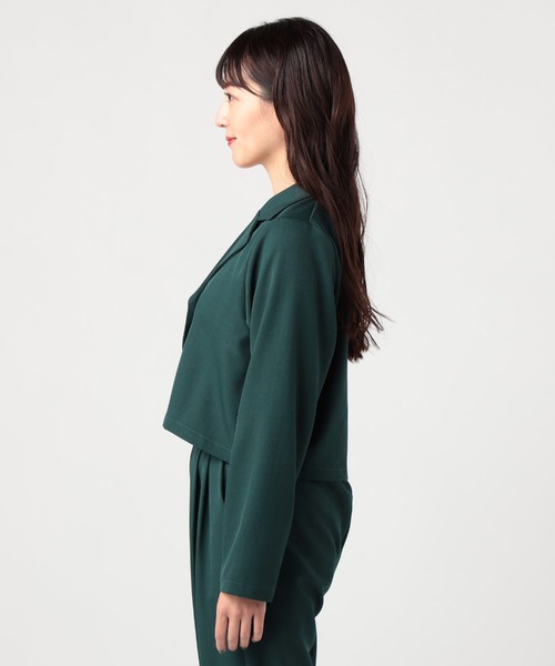 CECIL McBEE（セシルマクビー）の「ショート丈ジャケット（テーラードジャケット・レディース・ブラック/グリーン・MEDIUM）」の6枚目の写真