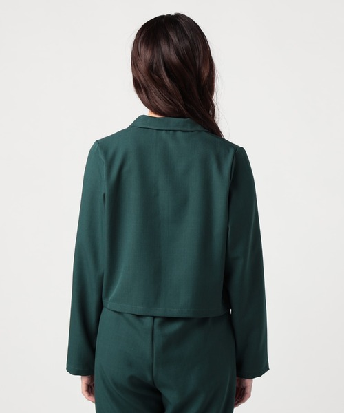 CECIL McBEE（セシルマクビー）の「ショート丈ジャケット（テーラードジャケット・レディース・ブラック/グリーン・MEDIUM）」の7枚目の写真