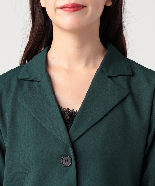 CECIL McBEE（セシルマクビー）の「ショート丈ジャケット（テーラードジャケット・レディース・ブラック/グリーン・MEDIUM）」の11枚目の写真
