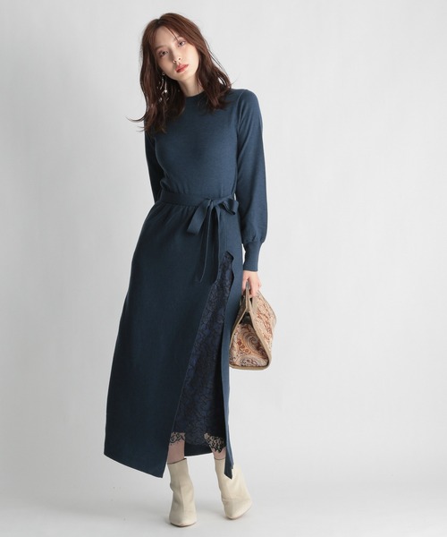 Andemiu（アンデミュウ）の「レースドッキングワンピース255114（ワンピース・レディース・ブラック/ベージュ/グリーン・FREE）」の21枚目の写真