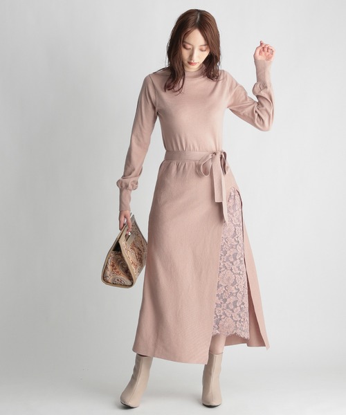 Andemiu（アンデミュウ）の「レースドッキングワンピース255114（ワンピース・レディース・ブラック/ベージュ/グリーン・FREE）」の19枚目の写真