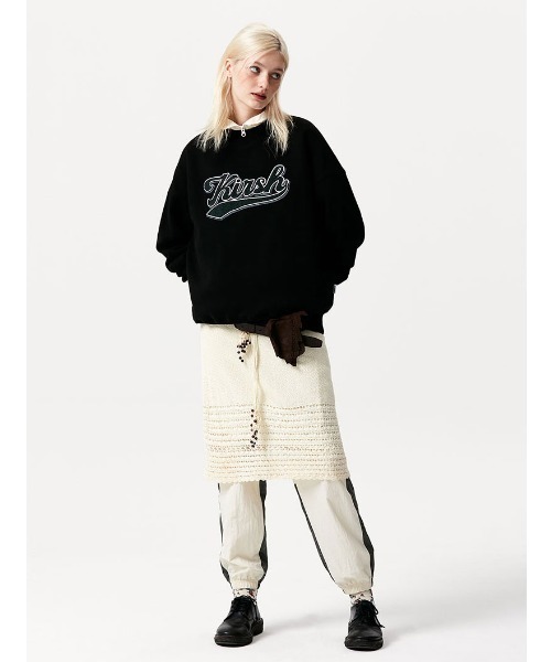 KIRSH(キルシー)の「A'GEM/9 × .kom『KIRSH/キルシー』BASEBALL LOGO SWEATSHIRT/ベースボールロゴ スウェットシャツ(スウェット・レディース・ブラック/インディゴブルー/グレー・FREE)」の7枚目の写真