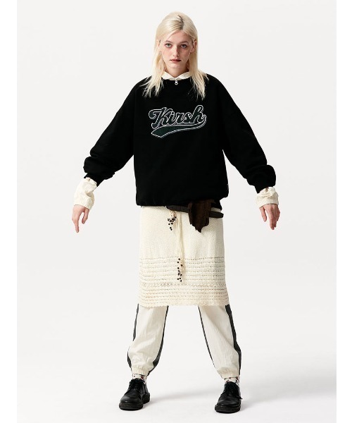 KIRSH(キルシー)の「A'GEM/9 × .kom『KIRSH/キルシー』BASEBALL LOGO SWEATSHIRT/ベースボールロゴ スウェットシャツ(スウェット・レディース・ブラック/インディゴブルー/グレー・FREE)」の8枚目の写真