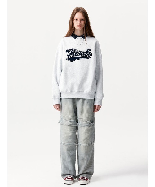 KIRSH(キルシー)の「A'GEM/9 × .kom『KIRSH/キルシー』BASEBALL LOGO SWEATSHIRT/ベースボールロゴ スウェットシャツ(スウェット・レディース・ブラック/インディゴブルー/グレー・FREE)」の14枚目の写真