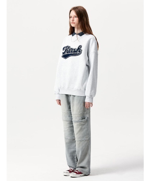 KIRSH(キルシー)の「A'GEM/9 × .kom『KIRSH/キルシー』BASEBALL LOGO SWEATSHIRT/ベースボールロゴ スウェットシャツ(スウェット・レディース・ブラック/インディゴブルー/グレー・FREE)」の15枚目の写真