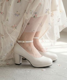 LibertyDoll ラウンドトゥ6.5㎝チャンキーヒールストラップパンプス