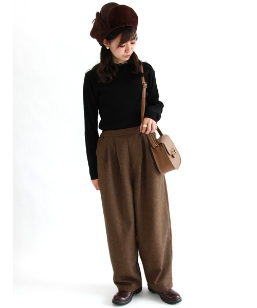 ehka sopo（エヘカソポ）の「衿レースリブニット（ニット/セーター・レディース・ブラック/ミント/キナリ・ﾌﾘ-）」の4枚目の写真