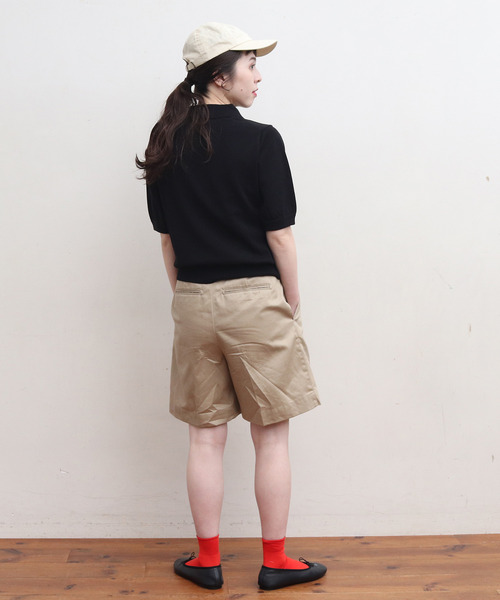 CHILD WOMAN（チャイルドウーマン）の「4/101 CRAFT14GG 刺繍 衿付き半袖ニットポロ（ポロシャツ・レディース・ブラック/レッド/アイボリー/ネイビー/ブルー・FREE）」の16枚目の写真