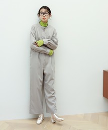 スタンドピンタックジャンプスーツ