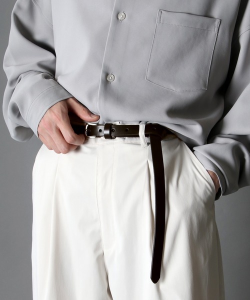 SITRY(シトリー)の「別注 20mm Real leather Narrow belt/リアルレザー ナローベルト(ベルト・メンズ・ブラック/ダークブラウン/ブラウン・FREE)」の14枚目の写真