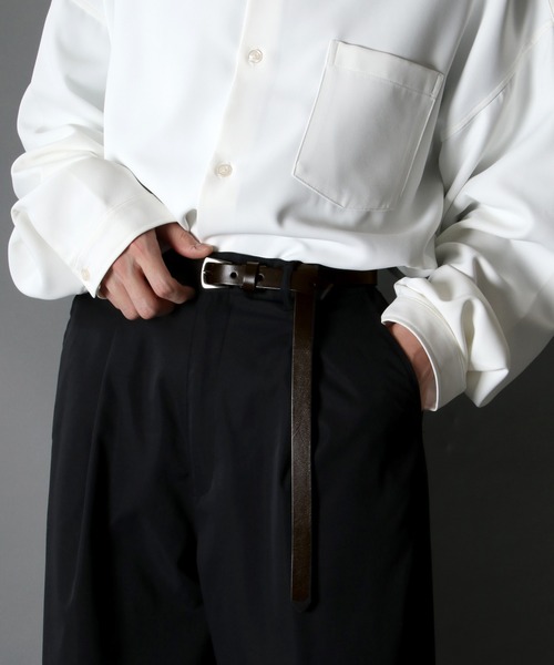 SITRY(シトリー)の「別注 20mm Real leather Narrow belt/リアルレザー ナローベルト(ベルト・メンズ・ブラック/ダークブラウン/ブラウン・FREE)」の19枚目の写真