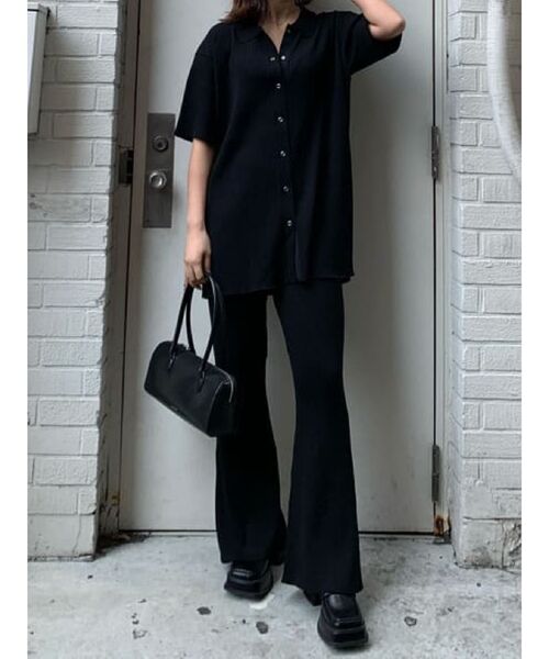 EVRIS（エヴリス）の「リブルーズポロニットトップス【セットアップ着用可能】（ニット/セーター・レディース・ブラウン/グリーン/ブラック/オレンジ・FREE）」の9枚目の写真