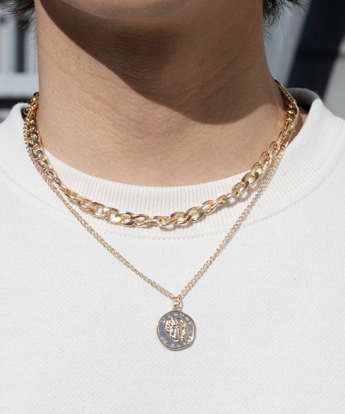 PairPair(ペアペア)の「コインチャームネックレス(ユニセックス)(ネックレス・レディース・シルバー/ゴールド・FREE)」の4枚目の写真