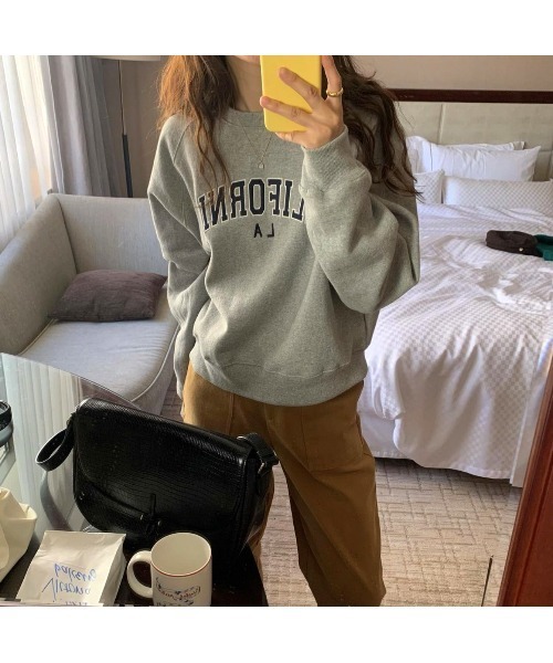 MINS MINIS（ミンスミニス）の「カルフォルニア刺繍ロゴ裏起毛スウェット（スウェット・レディース・ライトグレー/ネイビー/グレー/ワイン・FREE）」の8枚目の写真