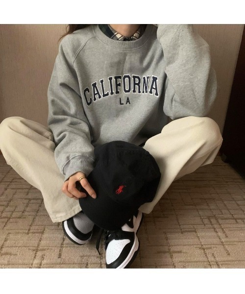 MINS MINIS（ミンスミニス）の「カルフォルニア刺繍ロゴ裏起毛スウェット（スウェット・レディース・ライトグレー/ネイビー/グレー/ワイン・FREE）」の10枚目の写真