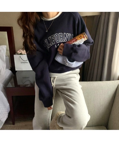 MINS MINIS（ミンスミニス）の「カルフォルニア刺繍ロゴ裏起毛スウェット（スウェット・レディース・ライトグレー/ネイビー/グレー/ワイン・FREE）」の11枚目の写真