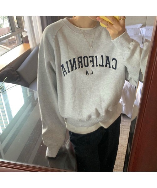 MINS MINIS（ミンスミニス）の「カルフォルニア刺繍ロゴ裏起毛スウェット（スウェット・レディース・ライトグレー/ネイビー/グレー/ワイン・FREE）」の7枚目の写真