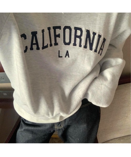MINS MINIS（ミンスミニス）の「カルフォルニア刺繍ロゴ裏起毛スウェット（スウェット・レディース・ライトグレー/ネイビー/グレー/ワイン・FREE）」の17枚目の写真