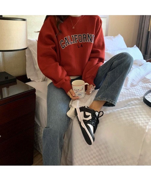 MINS MINIS（ミンスミニス）の「カルフォルニア刺繍ロゴ裏起毛スウェット（スウェット・レディース・ライトグレー/ネイビー/グレー/ワイン・FREE）」の14枚目の写真