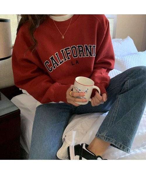 MINS MINIS（ミンスミニス）の「カルフォルニア刺繍ロゴ裏起毛スウェット（スウェット・レディース・ライトグレー/ネイビー/グレー/ワイン・FREE）」の15枚目の写真