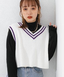 nemne store（ネンネストア）の「ショート丈2wayチルデンニットベスト（ベスト）」