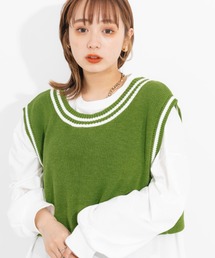 nemne store（ネンネストア）の「ショート丈2wayチルデンニットベスト（ベスト）」