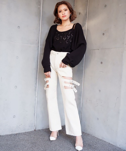 SPIRALGIRL（スパイラルガール）の「クロシェアンサンブル（アンサンブル・レディース・ブラック/ブルー・FREE）」の5枚目の写真