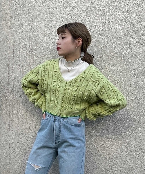 w closet（ダブルクローゼット）の「ダメージストレートデニムパンツ（デニムパンツ・レディース・ブルー/キナリ・S/M）」の3枚目の写真