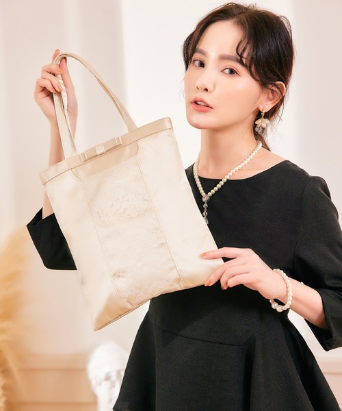 DRESS STAR(ドレス スター)の「パーティーバッグ 結婚式 入学式 バッグ(クラッチバッグ・レディース・ブラック/ベージュ・フリー)」の7枚目の写真