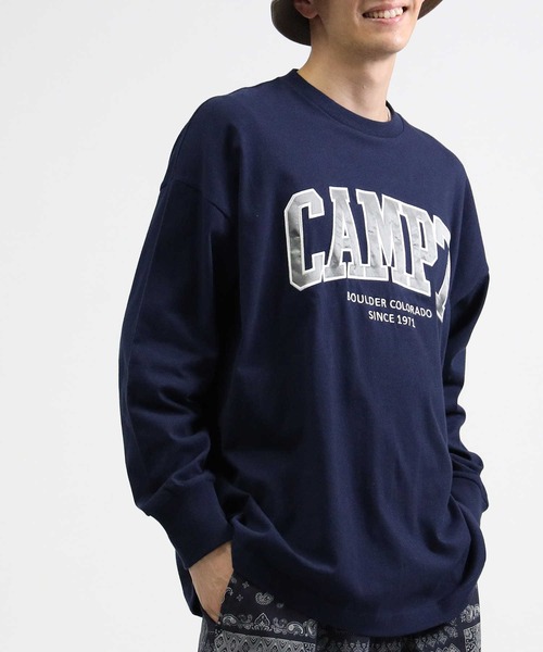 CAMP7(キャンプセブン)の「【CAMP7】カレッジロンT(Tシャツ/カットソー・メンズ・ネイビー/ブラック/ホワイト・S/L/M/XL)」の3枚目の写真