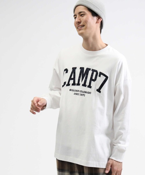 CAMP7(キャンプセブン)の「【CAMP7】カレッジロンT(Tシャツ/カットソー・メンズ・ネイビー/ブラック/ホワイト・S/L/M/XL)」の1枚目の写真