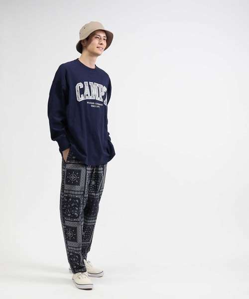 CAMP7(キャンプセブン)の「【CAMP7】カレッジロンT(Tシャツ/カットソー・メンズ・ネイビー/ブラック/ホワイト・S/L/M/XL)」の14枚目の写真