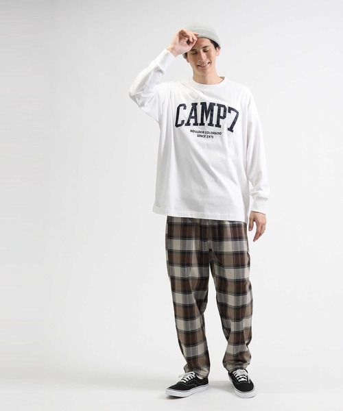 CAMP7(キャンプセブン)の「【CAMP7】カレッジロンT(Tシャツ/カットソー・メンズ・ネイビー/ブラック/ホワイト・S/L/M/XL)」の6枚目の写真