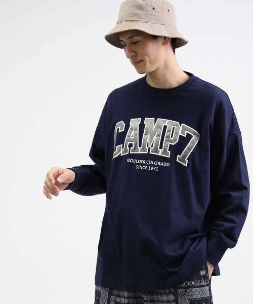 CAMP7(キャンプセブン)の「【CAMP7】カレッジロンT(Tシャツ/カットソー・メンズ・ネイビー/ブラック/ホワイト・S/L/M/XL)」の16枚目の写真